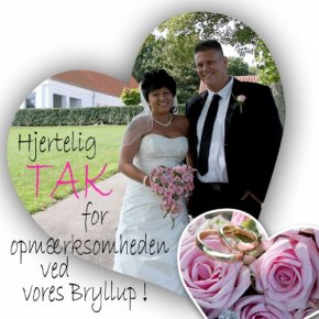 Takkekort Bryllup Fotograf