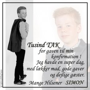 Takkekort Konfirmation Fotograf